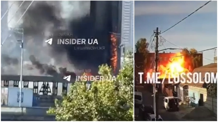 Două drone rusești au lovit Podul Sudic din Kiev în timp ce metroul traversa construcția