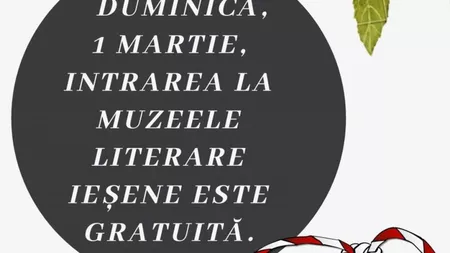 1 martie 2020 – intrare gratuită la muzeele literare <em class='ep-highlight'>ieșene</em>