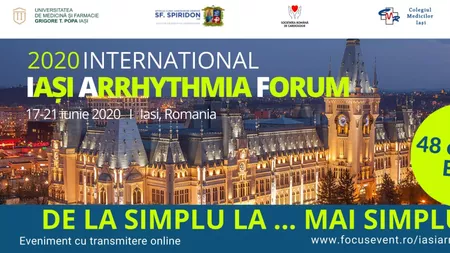 Medici specialiști în tratarea bolilor cardiovasculare din toată lumea vor participa online la evenimentul Iași Arrhythmia Forum 2020!