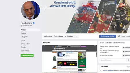 Pagina de Facebook a lui Raed Arafat, asaltată de români disperați!