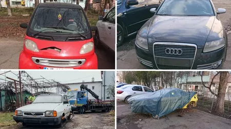Poliția Locală lipește autocolante pe mașinile abandonate din Iași, iar angajații Servicii Publice le vor duce la casat