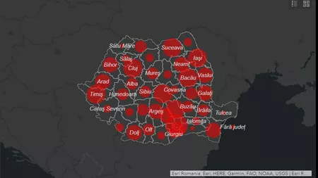 Harta cazurilor de COVID-19 în România! Iată cele mai afectate judeţe din ţară - LIVE VIDEO