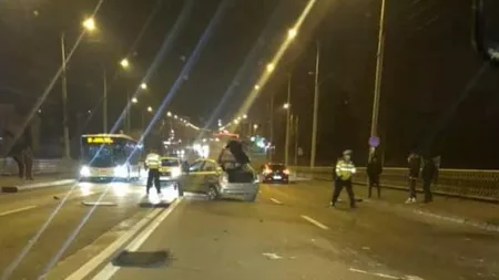 Accident rutier pe podul Socola, din Iași (EXCLUSIV)