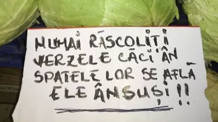 Mesaj amuzant pe o pancartă din piața din Brăila