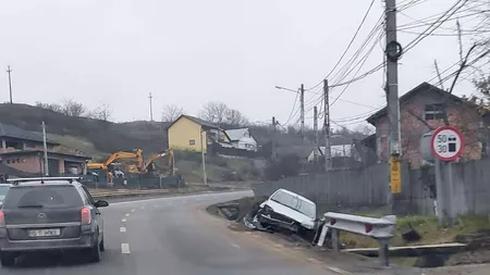 Accident rutier în Tomești. A pierdut controlul volanului şi a intrat într-un şanţ