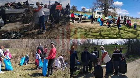 Localnicii comunei Mogoșești au început curățenia de primăvară! Zeci de săteni au strâns peste 50 de tone de deșeuri