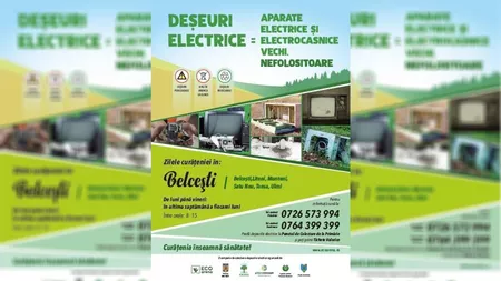 Ieșenii din comuna Belcești care aduc aparatele electrice și electrocasnice vechi la punctul de colectare primesc tichete valorice! Campania se derulează în această săptămână!