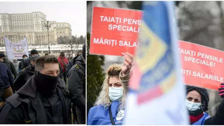 Protest în București împotriva pensiilor speciale! Guvernanţii au uitat promisiunile din campanie