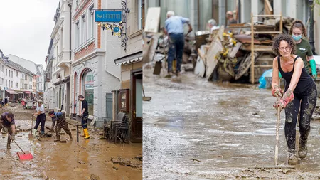 La ei se poate! Zeci de nemţi au ieşit să curețe străzile, după ce în Germania, viiturile au făcut ravagii - GALERIE FOTO