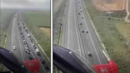 Imagini de sus cu carambolul uriaş de pe Autostrada Soarelui! Traficul este pur şi simplu blocat - FOTO, VIDEO