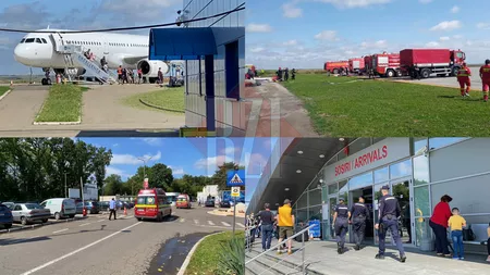 Filmul complet al incidentului care a mobilizat zeci de autospeciale pe Aeroportul Iași! Peste 100 de pasageri din cursa Wizz Air de la Bergamo au fost în pericol. Aeronava s-a învârtit minute bune deasupra aerogării - GALERIE FOTO / VIDEO