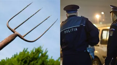 Un ieșean a sărit la gâtul polițiștilor după ce tatăl său a fost bătut. A pus mâna pe o furcă și a atacat. 