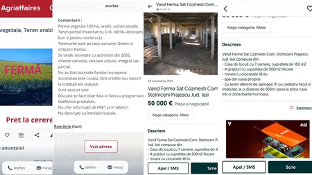 Agricultura din Iași, la pământ! Ieșenii vor să-și vândă fermele pe site-urile cu anunțuri, dar nimeni nu le achiziționează. 