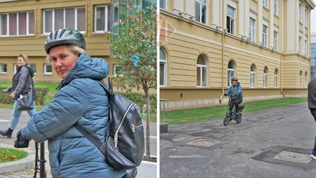 Cristina Bălănescu, o ieșeancă de 51 de ani, printre cei mai buni studenți de la Facultatea de Horticultură din Iași. Femeia urmează cursurile la învățământ cu frecvență și face zilnic naveta cu bicicleta electrică. 