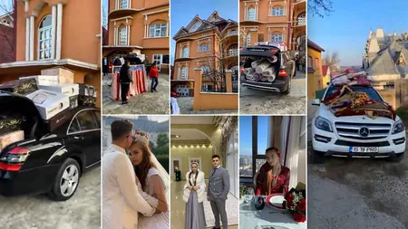 Convoi de bolizi Mercedes, la Grajduri, pentru transportul zestrei Andreei la ”palat”. Țiganii și-au etalat bogăția, după nuntă, live pe Facebook - FOTO / VIDEO