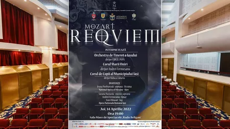 Ateneul Național din Iași organizează un concert vocal-simfonic în memoria victimelor civile din Ucraina: „Requiem” de Wolfgang Amadeus Mozart