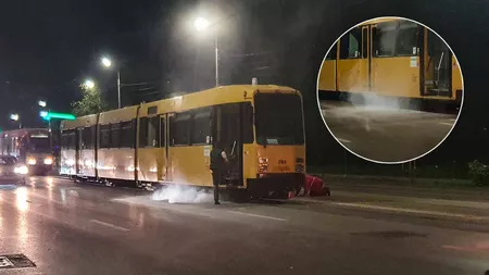 Panică în tramvaiul CTP Iași! Oamenii s-au speriat când au văzut un fum gros alb! – GALERIE FOTO