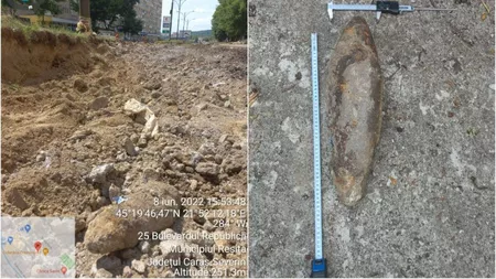 O bombă a fost găsită în Reșița, în timpul lucrărilor de înlocuire a liniilor de tramvai