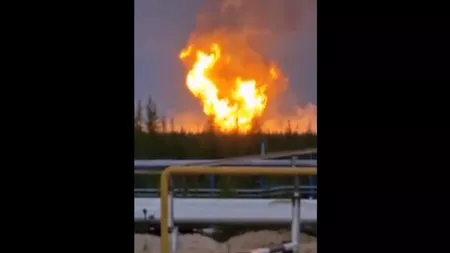 Cel mai mare zăcământ de gaze din Rusia a luat foc: aprovizionarea Europei este în pericol