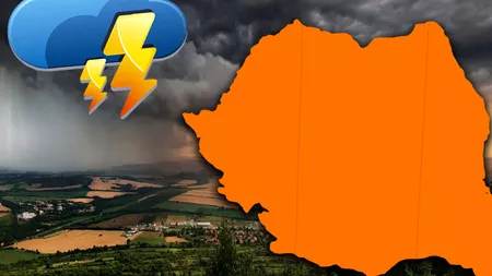 Cod portocaliu de averse şi vijelii în cinci judeţe din Moldova