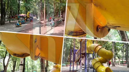 Pericol pentru copii în Parcul Expoziției din Copou! Risc de accidentare în cel mai căutat spațiu din zonă– FOTO