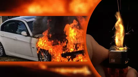 A incendiat un bolid după o discuție în contradictoriu pe Facebook! Tânărul ieșean a luat o canistră cu benzină și a decis să se răzbune