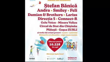 INIMO - Cel mai important festival al verii de la Iaşi pentru a susţine dezvoltarea și educația a 10.228 de copii