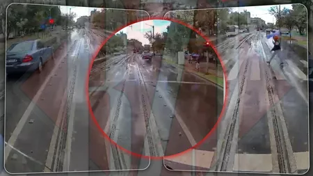 Șoferul Mercedesului a trecut glonț pe culoarea roșie a semaforului! A fost la un pas să calce pietonul care se pregătea să traverseze – GALERIE FOTO/VIDEO