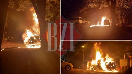 Două autoturisme au ars ca torțele azi dimineață în Iași. Atac de tip mafiot sau defecțiune tehnică? - EXCLUSIV/GALERIE FOTO, VIDEO