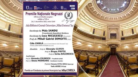 Listă cu mari personalități ale României, invitate la Iași! Pe 1 decembrie 2022 este programată o ceremonie specială – FOTO