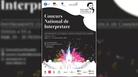 Ediția a VI-a a Concursului Național de Interpretare „Eduard Caudella”, adresat studenților și masteranzilor din instituțiile de învățământ superior