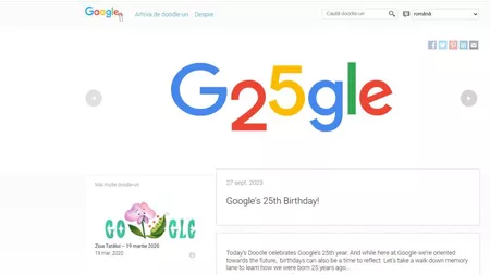 Google aniversează 25 de ani de la înființare