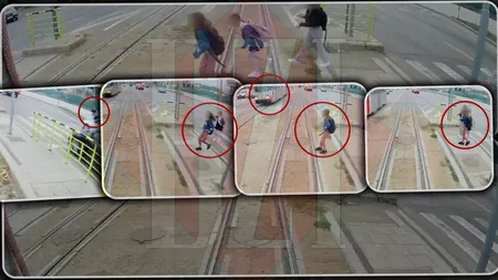 Părinți, priviți cu atenție aceste imagini! În ultima clipă a fost evitat un carnagiu la Iași. Trei fete au alergat după tramvai pe roșu, printre mașinile care circulau cu viteză - FOTO/VIDEO