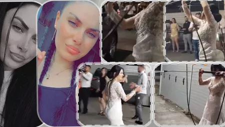Nuntă cu peripeții! O mireasă a făcut furori pe TikTok după ce a făcut un spectacol la o spălătorie din Iași. Frumoasa brunetă a spălat mașina fotografului în noaptea nunții - FOTO/VIDEO