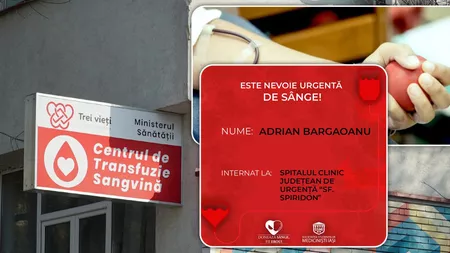 Strigăt de ajutor pentru un bărbat care este internat la Spitalul Clinic de Urgență „Sf. Spiridon” din Iași: „Este nevoie urgentă de sânge!” - FOTO
