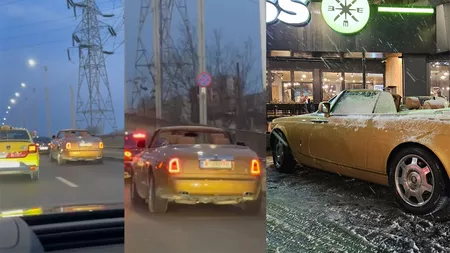 Zile la rând afaceristul cu Rolls Royce s-a plimbat cu maşina decapotată prin zăpadă, la Iaşi. Iată câteva filmuleţe cu acesta - VIDEO