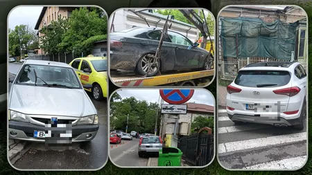Ieșenii care își parchează mașinile neregulamentar vin cu tot felul de scuze în fața polițiștilor, pentru a scăpa de amendă: „Preferă să încalce legea decât să lase autovehiculul la 200 de metri de locul unde au treabă” - FOTO