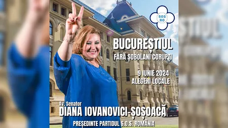 A fost admisă candidatura senatorului de Iași, Diana Șoșoacă, la Primăria Capitalei