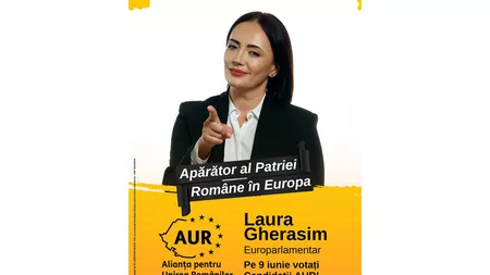 Laura Gherasim, candidata AUR pentru Parlamentul European: ”Familia reprezintă stâlpul societății europene creștine.” - VIDEO