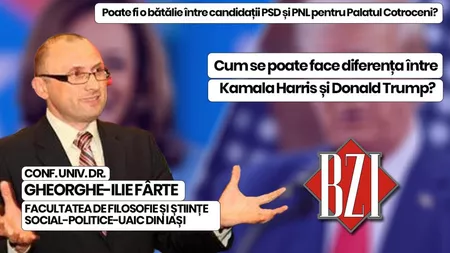 LIVE VIDEO - În Studioul BZI LIVE este programată o nouă ediție-dialog specială alături de conf. univ. dr. Gheorghe-Ilie Fârte, Facultatea de Filosofie şi Ştiinţe Social-Politice din cadrul Universităţii „Alexandru Ioan Cuza din Iaşi