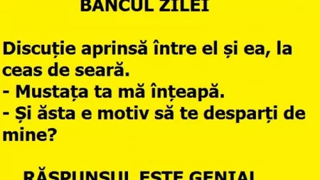 BANC: Discutie aprinsa intre el si ea la ceas de seara. Razi cu lacrimi 