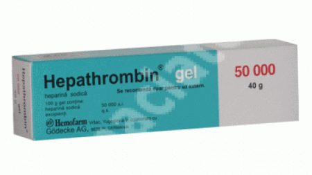 Hepathrombin 50 000, unguent - pentru prevenirea si tratarea afectiunilor venoase ca tromboze, inflamatii ale venelor in tromboze 