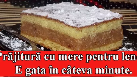 Prajitura cu mere pentru lenesi. E gata in cateva minute