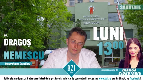 LIVE VIDEO Ediţie de interes cu primul medic din România care a făcut prima intervenţie intrauterină. Acesta va discuta despre intervenţiile intrauterine despre tratament şi recuperare În studioul Bzi Live va veni dr. Dragoş Nemescu - FOTO