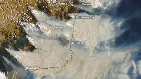 NASA despre fumul din Australia Ne aşteptăm ca fumul să facă cel puţin un înconjor al planetei