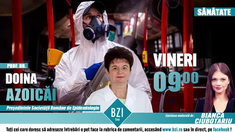 LIVE VIDEO - Președintele Societății Române de Epidemiologie prof. dr. Doina Azoicăi va explica în direct la BZI LIVE pentru toți românii cum putem lupta împotriva Coronavirusului - FOTO