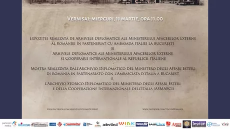 Expoziția 140 de ani de relații diplomatice între România și Italia la Palatul Culturii din Iași