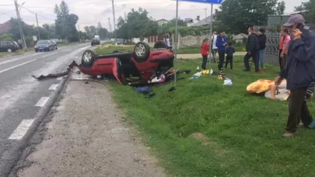Accident rutier la Dolj. O mașină s-a răsturnat. Elicopterul SMURD a intervenit de urgență