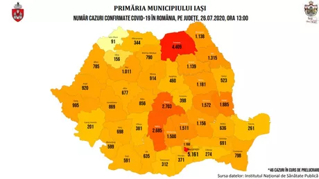 Creștere alarmantă a numărului de cazuri de infectări cu COVID-19 la Iași