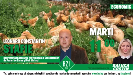 LIVE VIDEO - Ce schimbări au apărut pe piața cărnii de pasăre din cauza pandemiei de Covid-19 Discutie cu Leonard Constantin Stafie reprezentantul Asociație Crescătorilor de Păsări de Carne și Ouă din Iași - FOTO